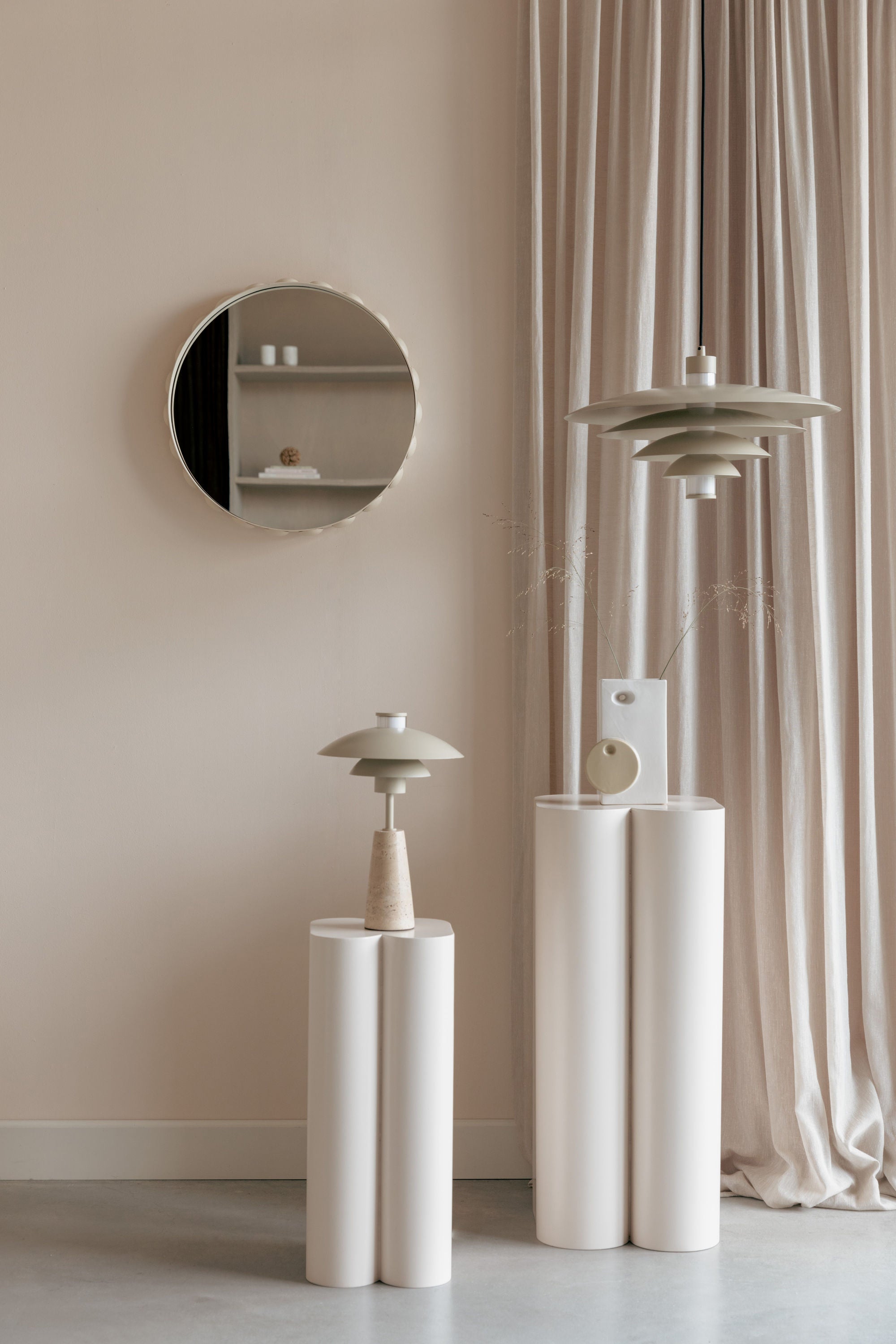 Zuiver Bubbles Beige Round Wall Mirror